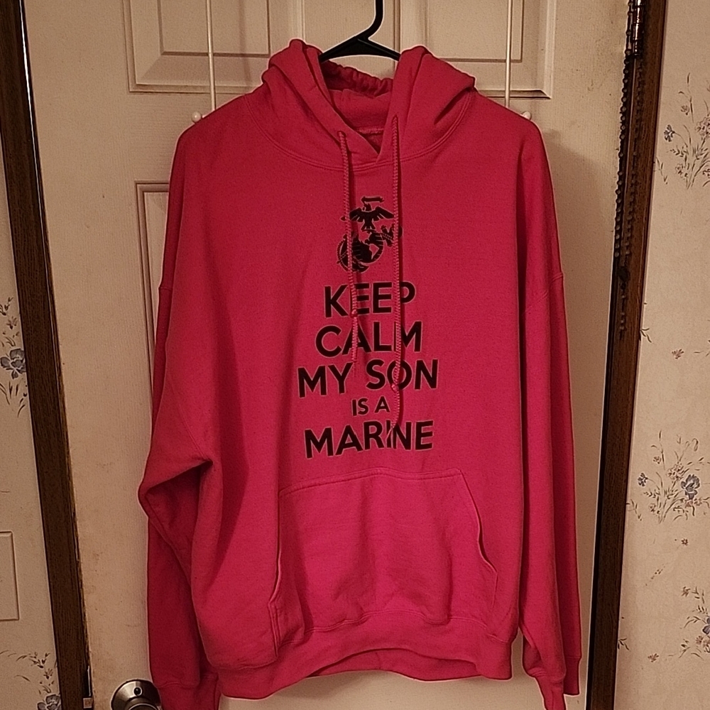 Gildan Pink Hoodie with Marine Statement